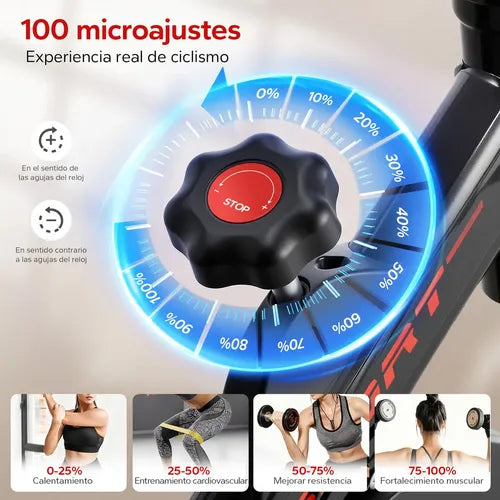 Bicicleta estática ZEMOKLY negra para spinning - Foto 2