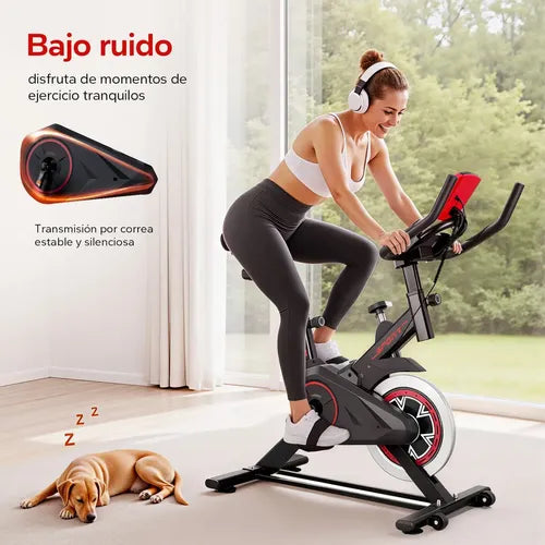 Bicicleta estática ZEMOKLY negra para spinning - Foto 4