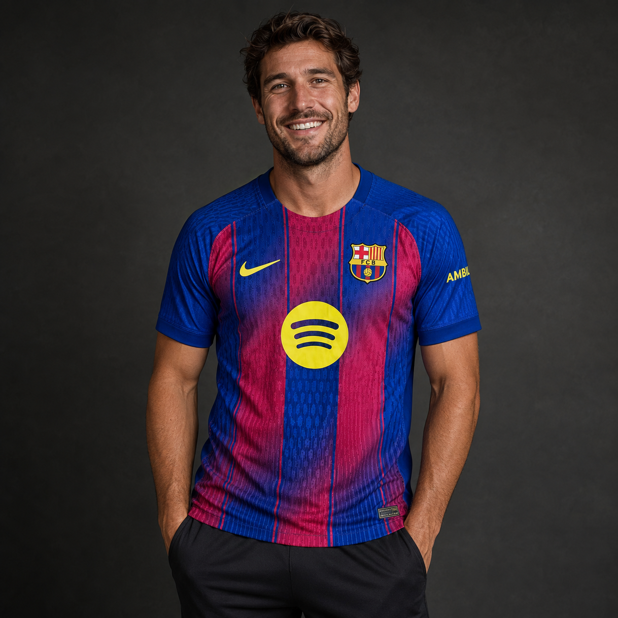 Barcelona Local 25-26 versión jugador en modelo