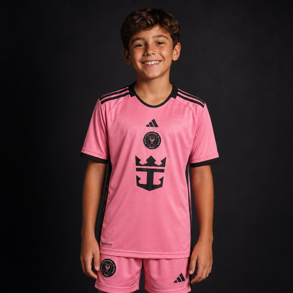 Jersey Inter Miami Local Messi 24-25 Infantil con modelo