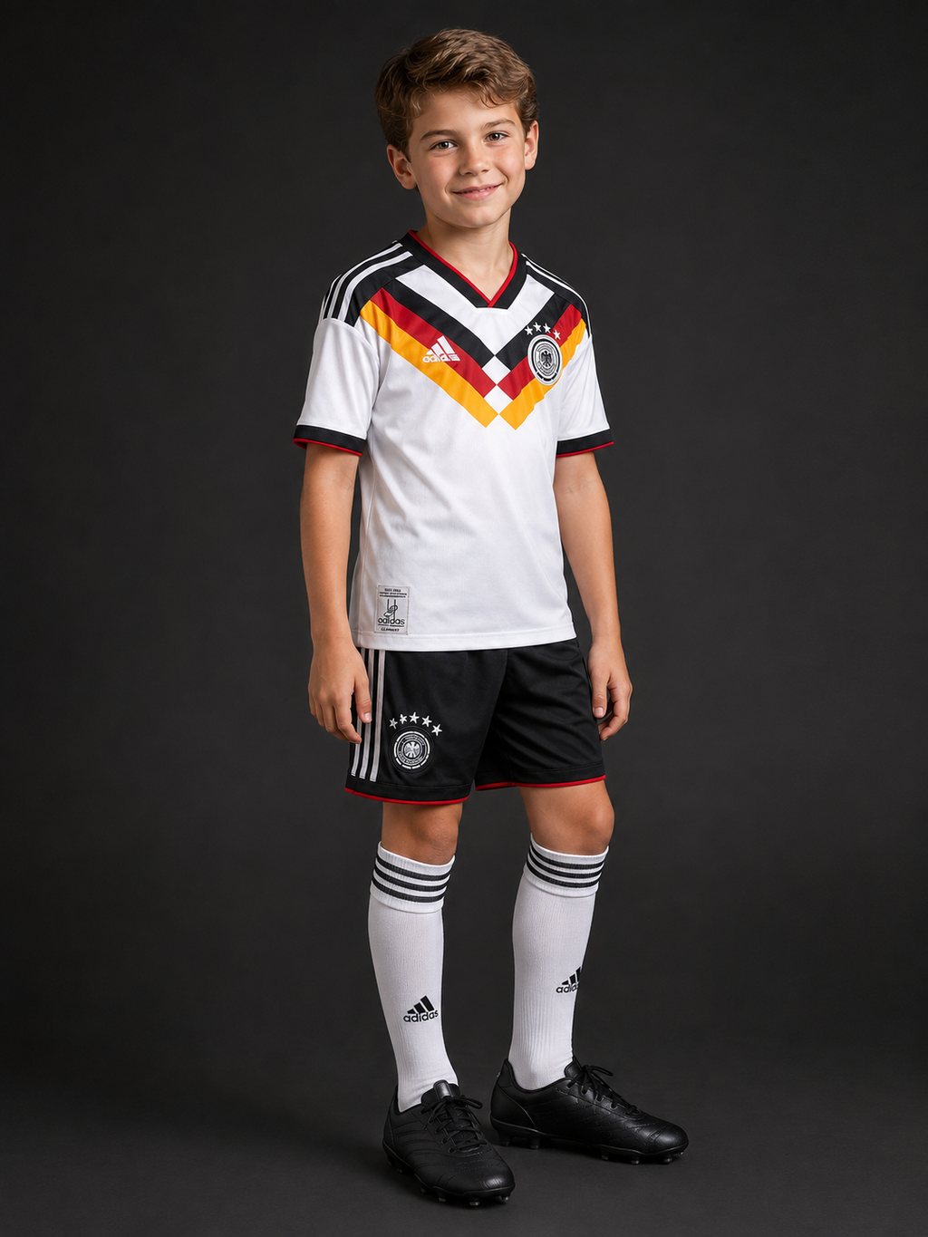 Jersey Alemania Local Mundial 26 Infantil con modelo - GOAT SPORTS