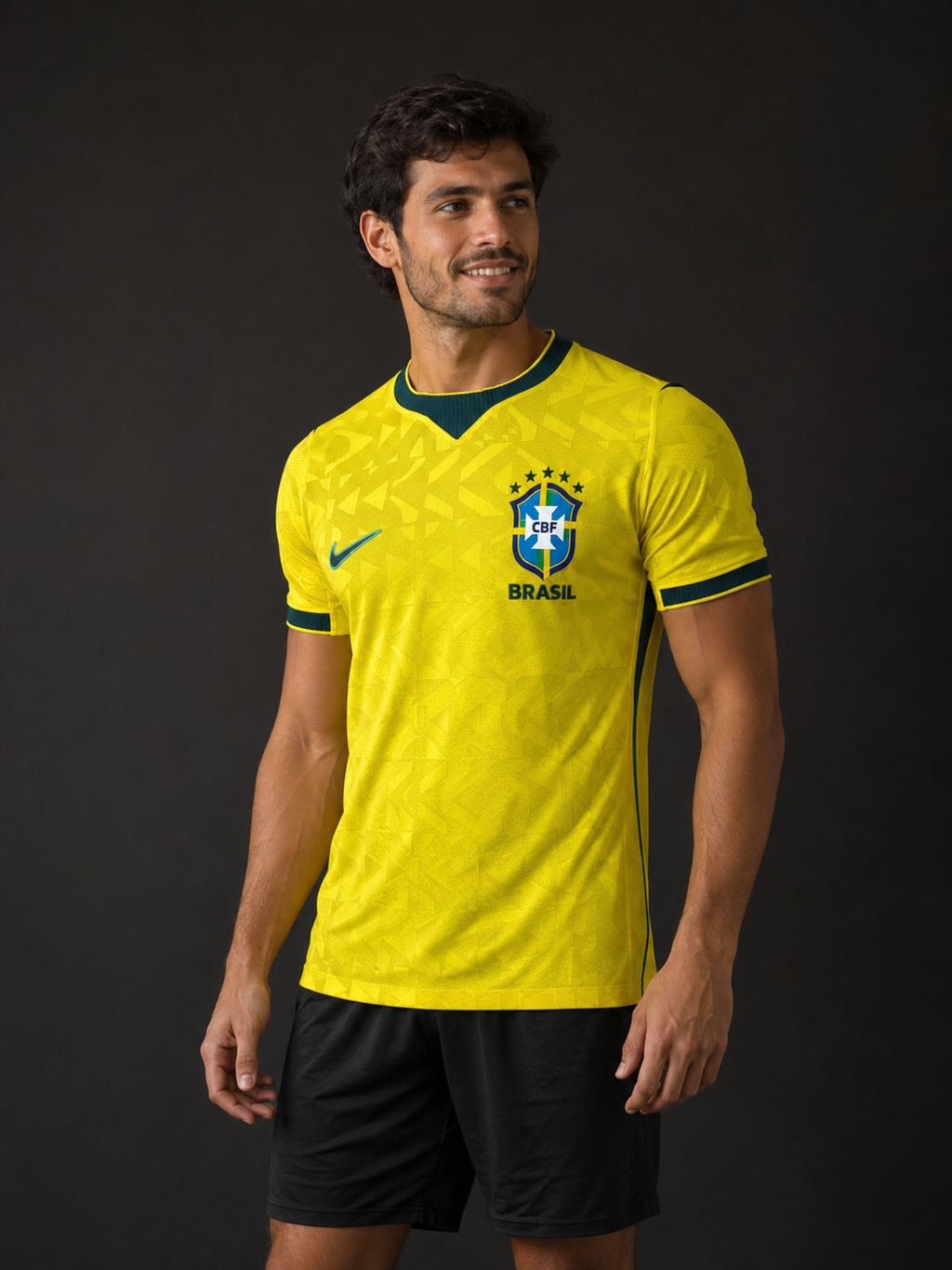 Jersey Brasil Local 26 con modelo - GOAT SPORTS
