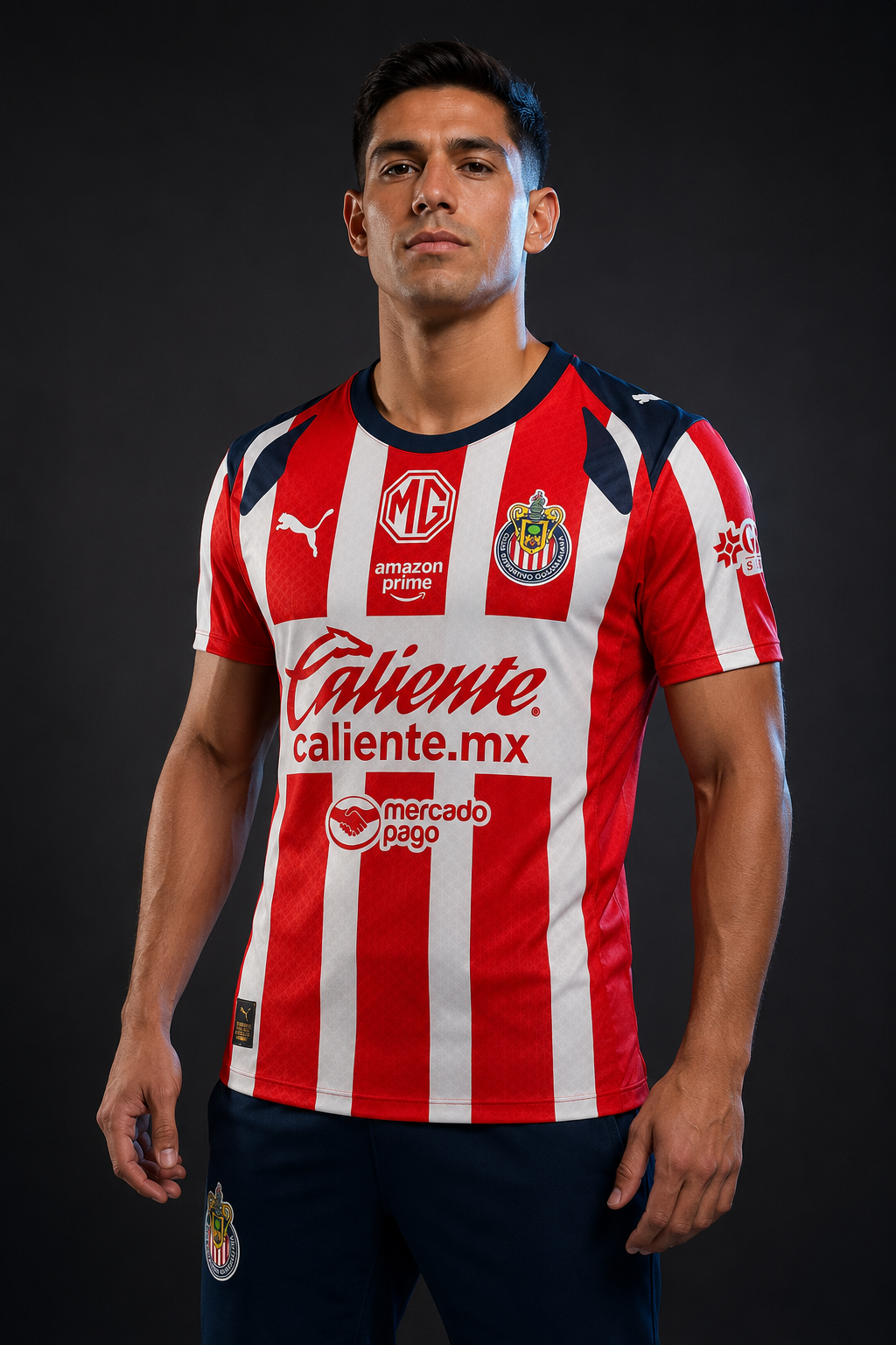 Jersey Chivas Local 25-26 V. Jugador en modelo