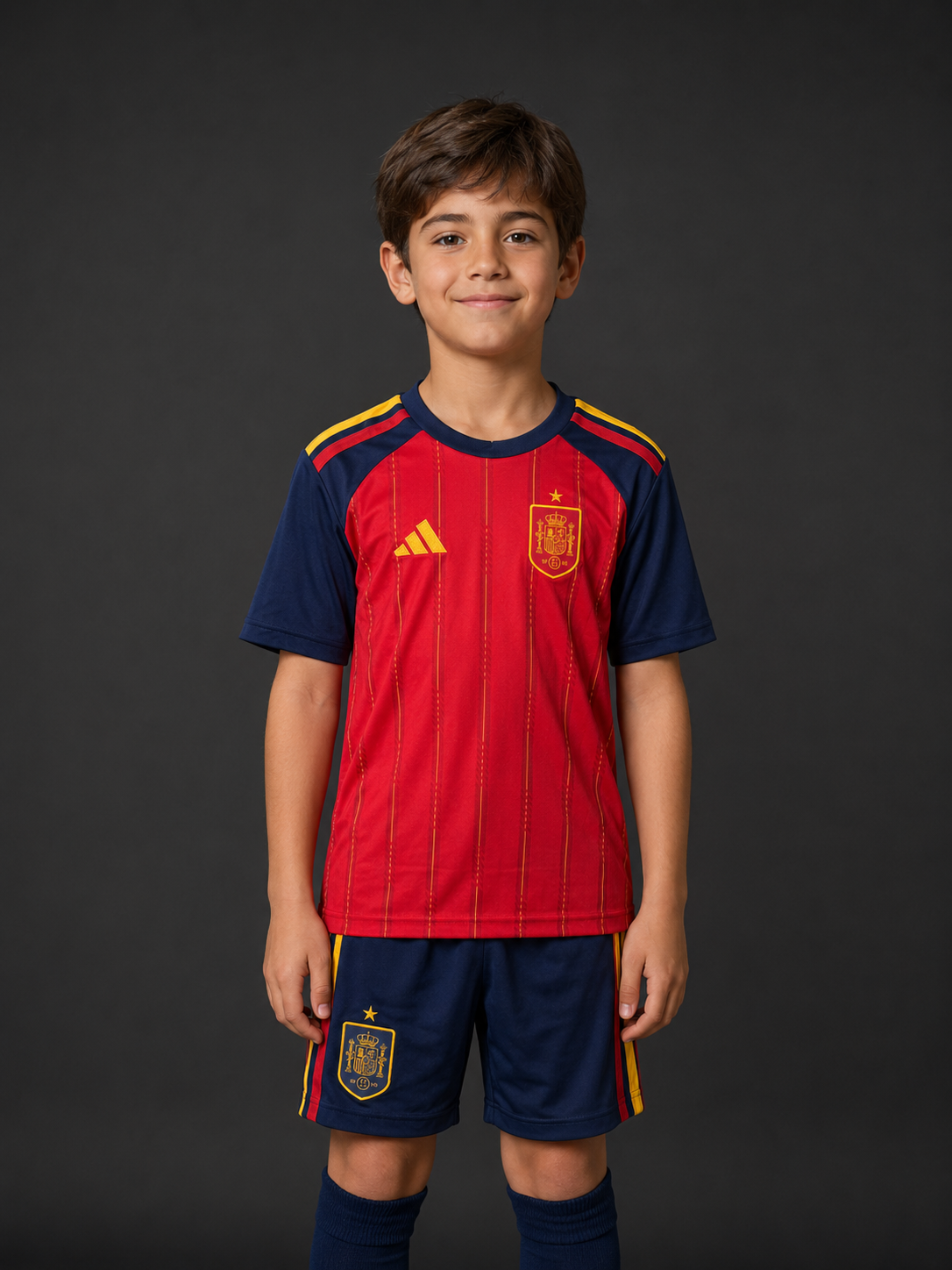 Jersey España Local Mundial 26 Infantil con modelo - GOAT SPORTS