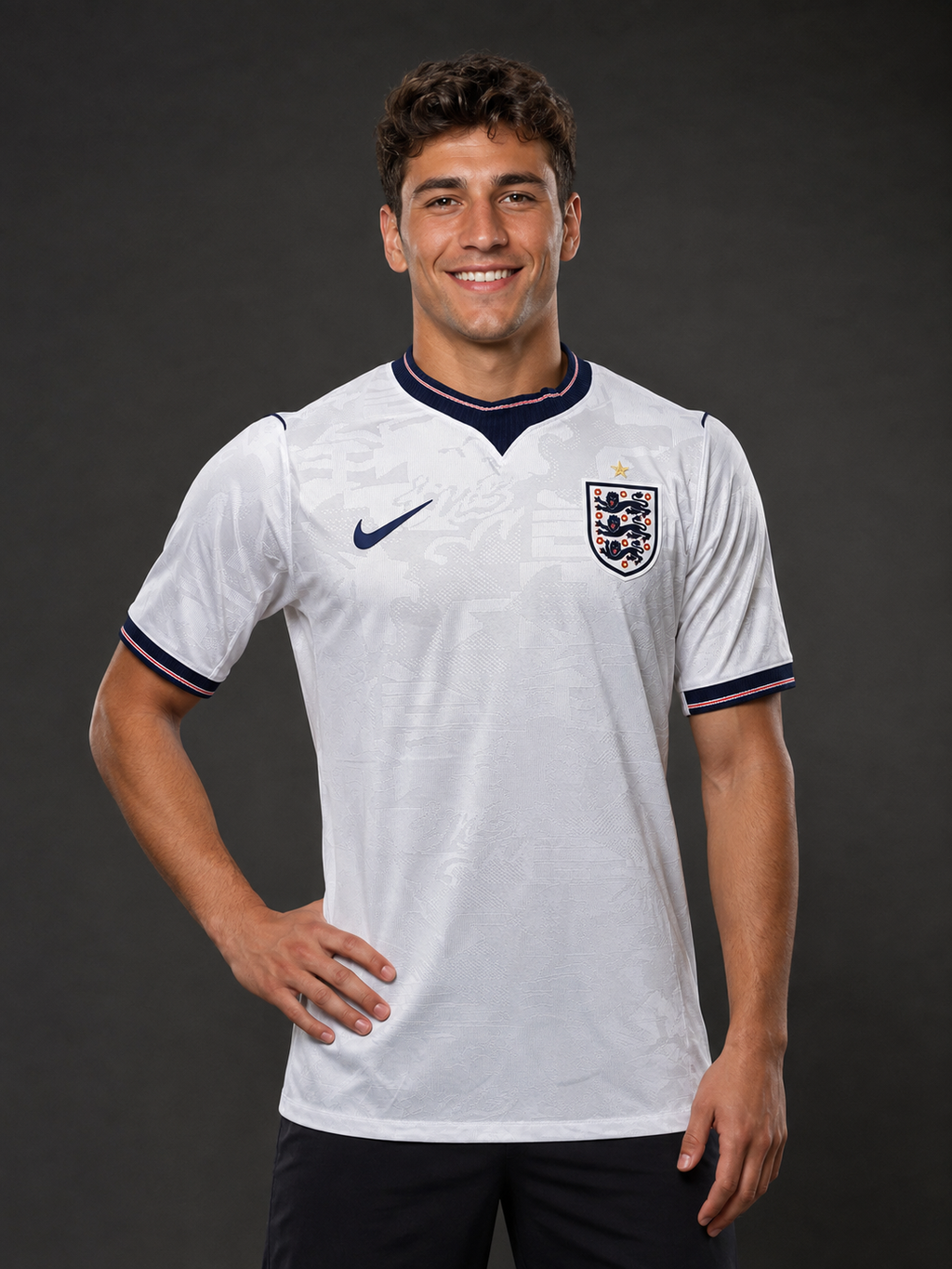 Jersey Inglaterra Local Mundial 26 con modelo - GOAT SPORTS