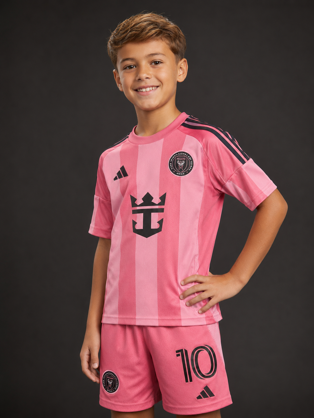 Jersey Inter Miami Local Messi 25-26 Infantil con modelo - GOAT SPORTS