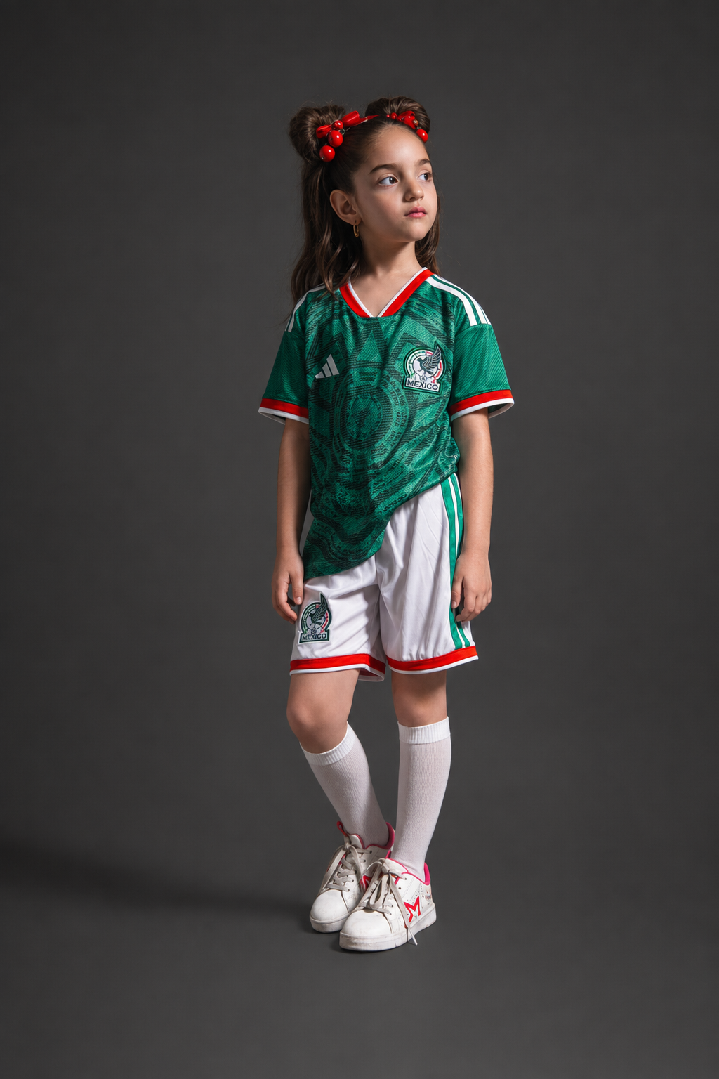 Jersey Mexico Local Mundial 26 Infantil con modelo - GOAT SPORTS