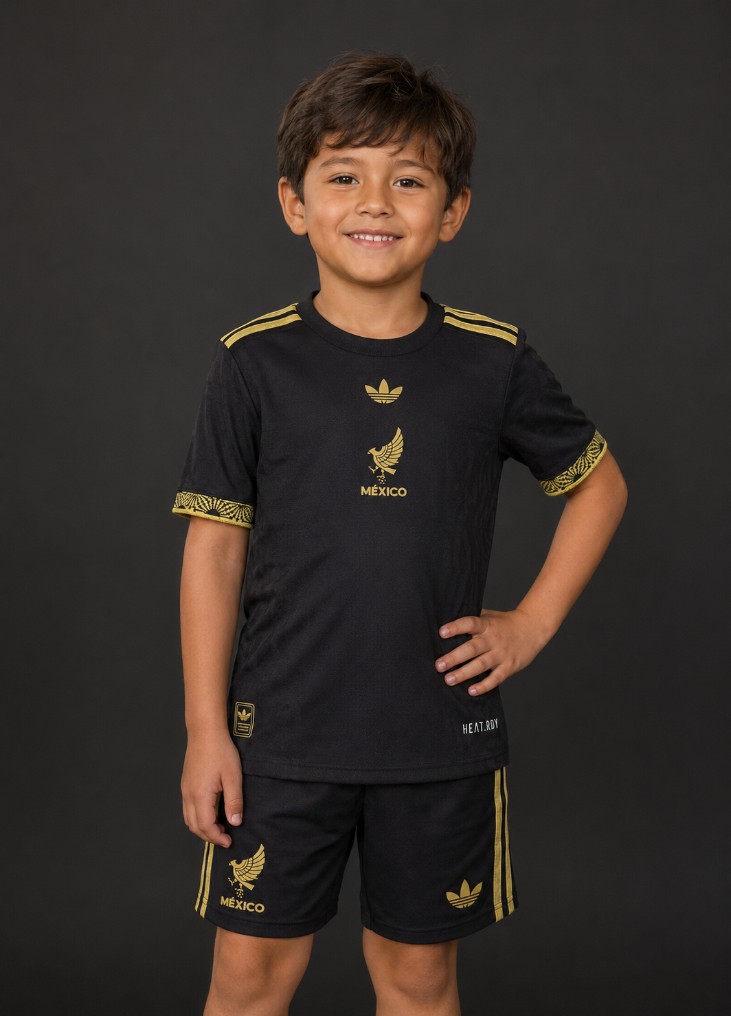 Jersey Mexico Negro 24-25 Infantil con modelo - GOAT SPORTS