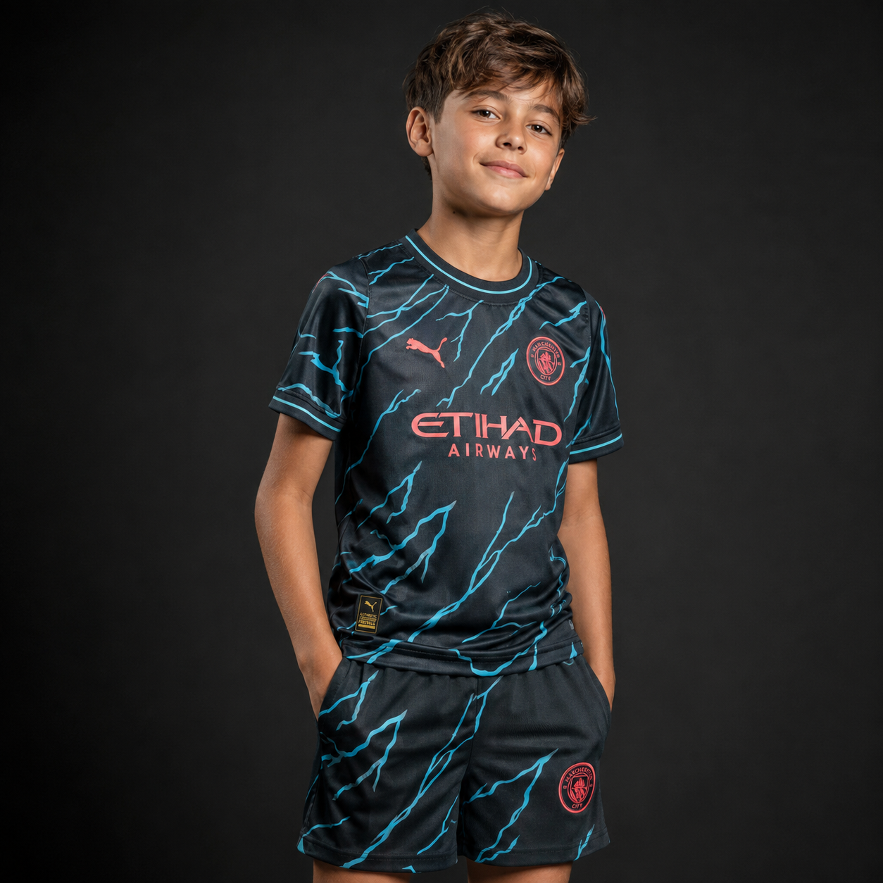 Jersey Manchester Alternativa 23-24 Infantil con modelo
