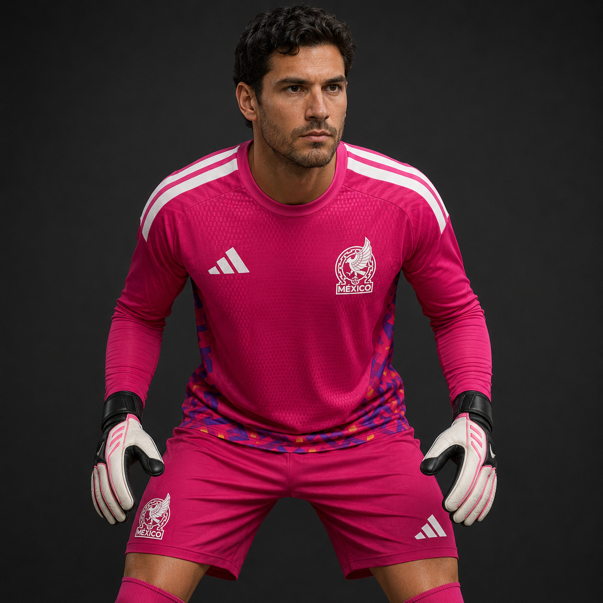 Jersey Mexico Portero ML R. 26 V. Jugador con modelo