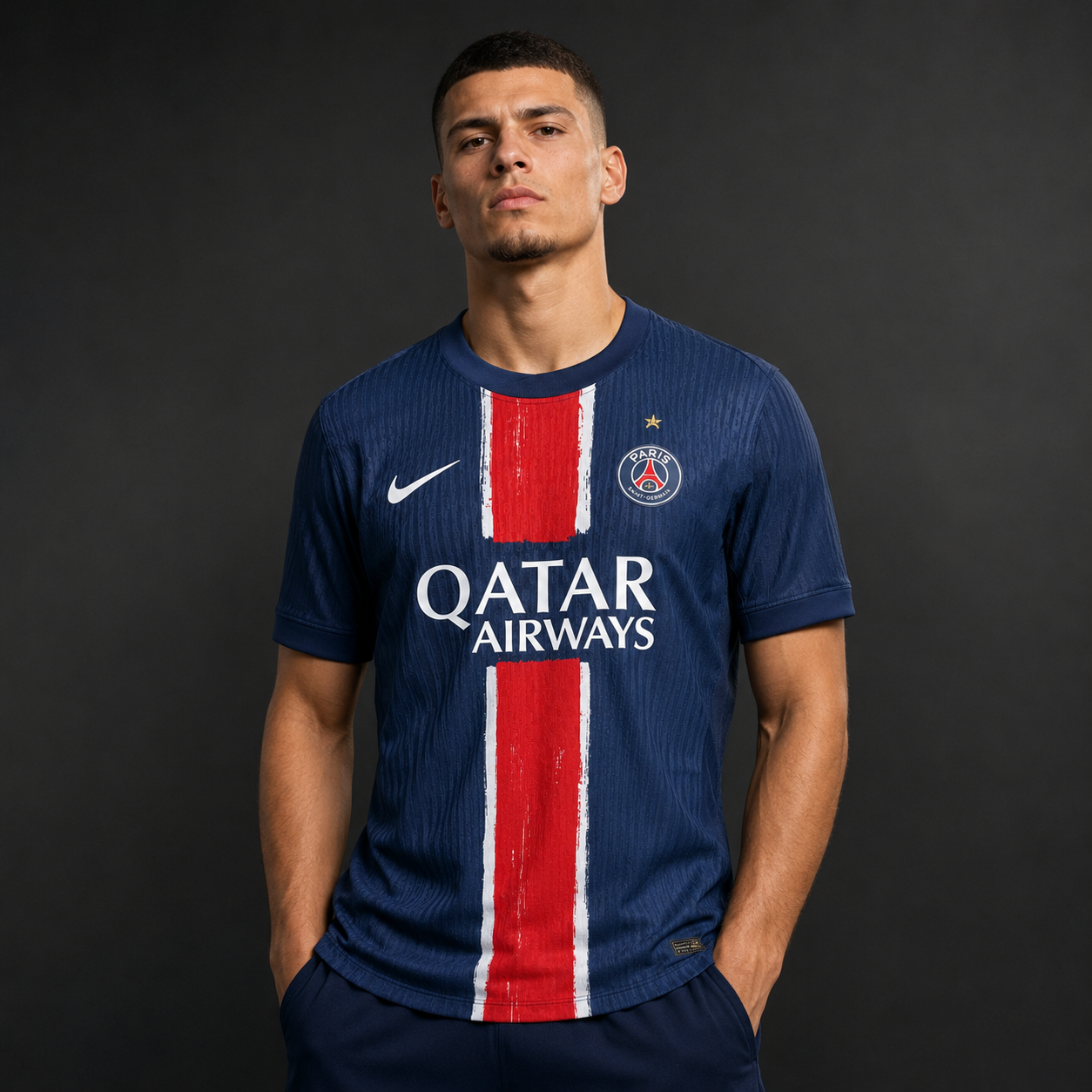 Jersey PSG Local 24-25 con modelo